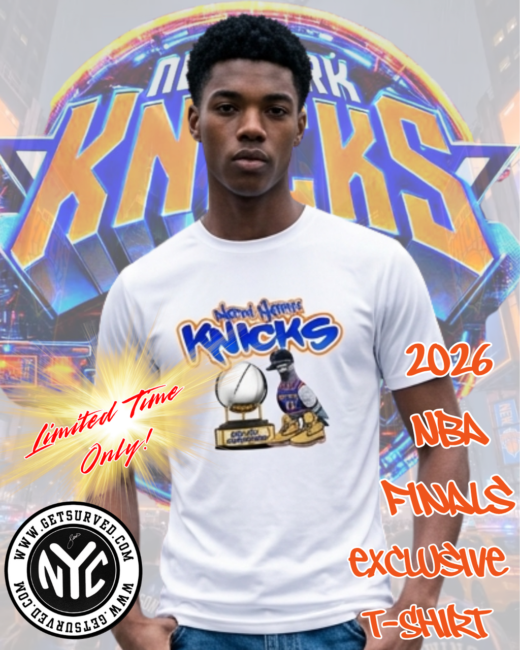 NY Knicks NBA Finals Pigeon Tee